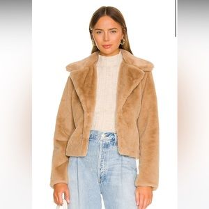 More to come Payton Faux Fur Jacket in Beige size medium